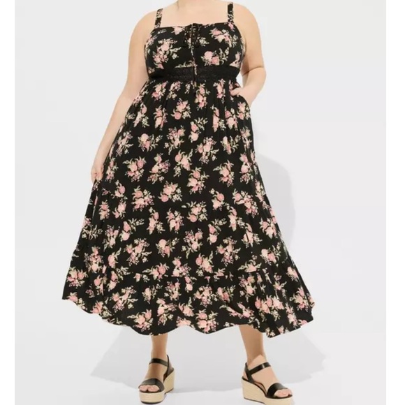 torrid Dresses & Skirts - TORRID Maxi Dress with Lace-Up Neckline